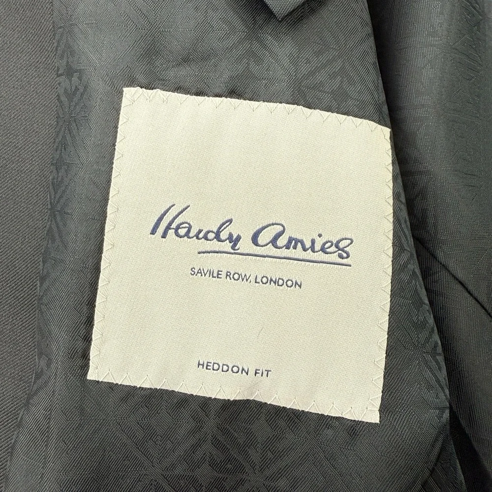 Hardy Aimes Black Wool 2 Button‎ Double Vent Blazer Jacket 46R Heddon Fit NWT